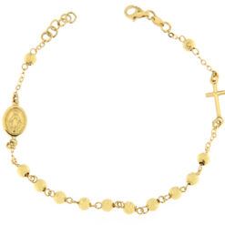 Bracciale Unisex Rosario Sfaccettato in Oro Giallo 18KT (750) Questo gioiello fa parte di tutta quella merce in Oro 18kt, realizzata o venduta nel nostro store! La vendita di gioielli in Oro 18kt è uno dei nostri punti forti da molti anni, tutta la nostra merce è accompagnata dal certificato di garanzia, e il punzone 750. Lunghezza: 21cm. Larghezza: 0,50cm. Chiusura: Moschettone. Garanzia: Laboratorio Orafo Taormina Gioielli. Confezione: Confezione Taormina Gioielli.