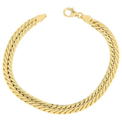 Bracciale donna Schiena d'Asino in Oro Giallo 18KT (750) Questo gioiello fa parte di tutta quella merce in Oro 18kt, realizzata o venduta nel nostro store! La vendita di gioielli in Oro 18kt è uno dei nostri punti forti da molti anni, tutta la nostra merce è accompagnata dal certificato di garanzia, e il punzone 750. Lunghezza: 18,50cm. Larghezza: 0,60cm. Chiusura: Moschettone. Garanzia: Laboratorio Orafo Taormina Gioielli. Confezione: Confezione Taormina Gioielli.